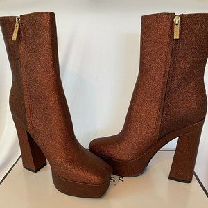 GUESS Byra Platform Booties- Bronze Size 7.5M & 9M